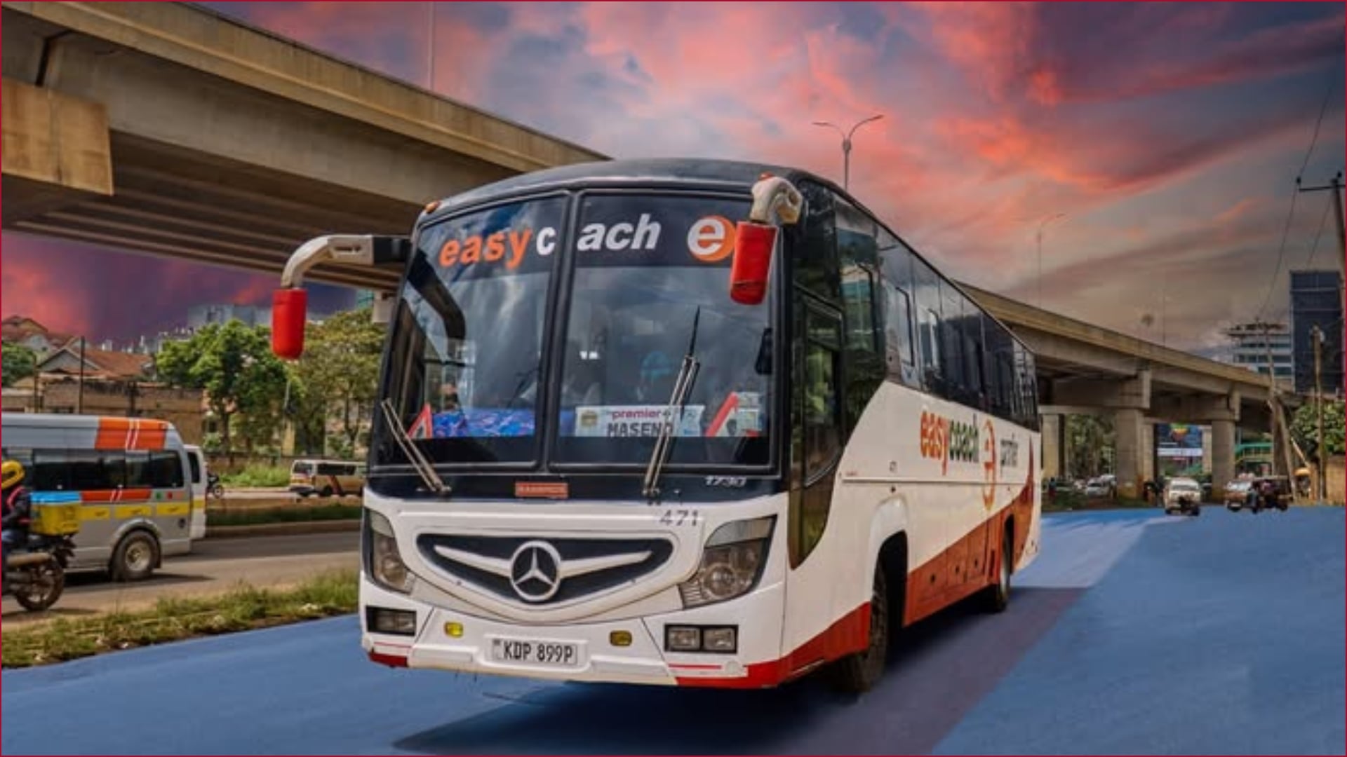 An Easy Coach bus en route to Maseno from Nairobi.